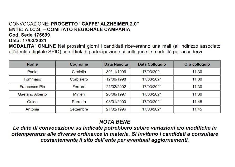 SERVIZIO CIVILE 